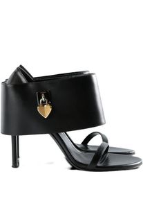 Givenchy Sandalen - Heart-Lock Embellished Black Stiletto Sandals - Gr. 40 (EU) - in Schwarz - f&uuml;r Damen