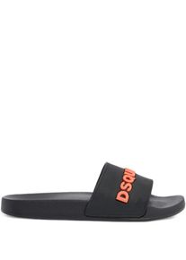 Dsquared2 Loafer - Open Toe Slip-On Sandals With Raised Logo Letterin - Gr. 43 (EU) - in Schwarz - f&uuml;r Damen