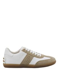 Tod's Tod's Low-Top Sneaker - White Leather And Beige Suede Sneakers - Gr. 38 (EU) - in Wei&szlig; - f&uuml;r Damen