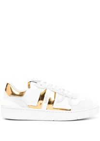 Lanvin Low-Top Sneaker - Clay Lace-Up Sneakers With Gold-Tone Accents - Gr. 39 (EU) - in Wei&szlig; - f&uuml;r Damen