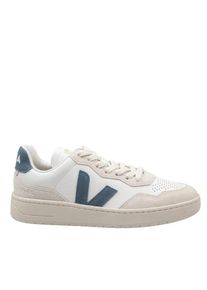 Veja Low-Top Sneaker - V-90 Leather Sneakers, White And Light Blue - Gr. 37,5 (EU) - in Grau - f&uuml;r Damen