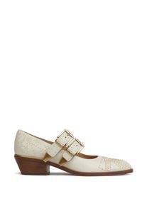 Chlo&eacute; Chlo&eacute; Hohe Schuhe - Pointed Toe Leather Flats - Gr. 36 (EU) - in Beige - f&uuml;r Damen