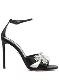 Aquazzura Sandalen - Crystal-Embellished High Stiletto Sandals - Gr. 38 (EU) - in Schwarz - f&uuml;r Damen