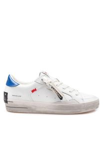 Crime London Low-Top Sneaker - Crime White And Bluette Leather Sneakers - Gr. 44 (EU) - in Wei&szlig; - f&uuml;r Damen