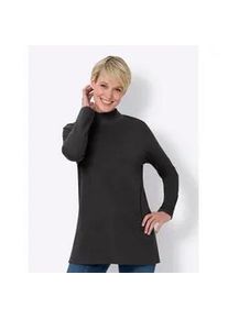 Longshirt Classic Basics "Longshirt", Damen, Gr. 52, schwarz, 100% Baumwolle, unifarben, Shirts Longshirt