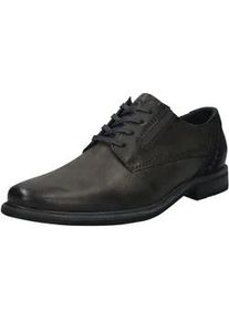 Schn&uuml;rschuh Bugatti, Herren, Gr. 40, grau, Lederimitat, Schuhe Schn&uuml;rschuh, Anzugschuh, Business Schn&uuml;rschuh mit modischem Fersen-Flag