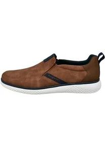 Slip-On Sneaker Bugatti, Herren, Gr. 46, braun (cognac), Lederimitat, Schuhe, Slipper, Freizeitschuh, Halbschuh mit Stretcheinsatz