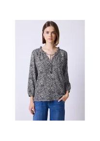 Tunika STREET ONE STUDIO, Damen, Gr. 44, blau (void blau), Web, 70% Viskose, 30% Baumwolle, bedruckt, normal, V-Ausschnitt, eng B&uuml;ndchen, Tuniken, mit 3/4 &Auml;rmeln