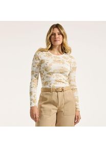 LANDS' END Langarmshirt aus mikrofeinem Baumwollripp, Damen,  Wei&szlig;, Baumwolle/Elasthan, by Lands' End