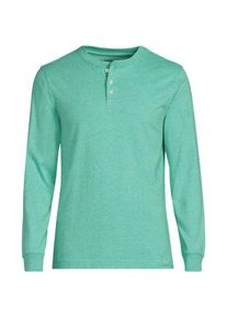 LANDS' END Super-T Langarm-Henleyshirt, Classic Fit, Herren,  Gr&uuml;n, Baumwolle, by Lands' End