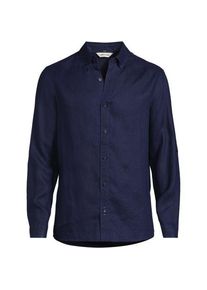LANDS' END Hemd aus reinem Leinen mit Roll&auml;rmeln, Herren,  Blau, Leinen, by Lands' End