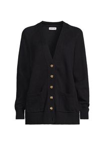 LANDS' END Relaxter V-Cardigan DRIFTER, Damen,  Schwarz, Baumwolle, by Lands' End