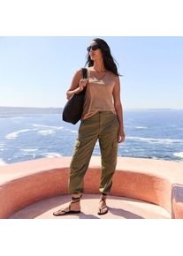 LANDS' END Popeline-Cargohose, Damen,  Gr&uuml;n, Baumwolle, by Lands' End