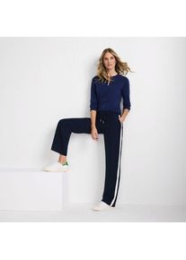 LANDS' END Webhose mit seitlichem Streifenn, Damen,  Blau, Polyester/Polyester-Mischung, by Lands' End