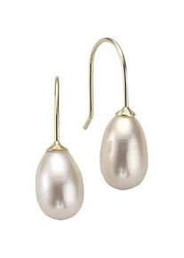 Diamonds by Ellen K. Paar Ohrhaken "Gold 585 Perle wei&szlig;", gelb (gelb, wei&szlig;), FASCINATION BY ELLEN K., Ohrringe, Damen, one-size, Gold