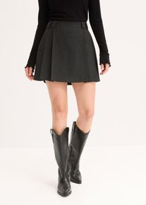 bonprix Skort, grau, Gr.42, Rock mit Falten und Innenfutter als Shorts