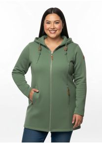 sheego Gro&szlig;e Gr&ouml;&szlig;en Sweatjacke mit 2-Wege-Rei&szlig;verschluss, eucalyptus, Gr&ouml;&szlig;e 44 - Damen