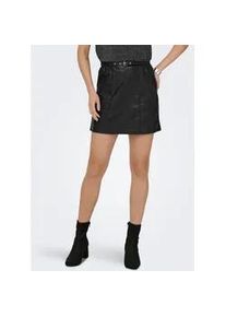 Lederimitatrock Only "ONLHEIDI FAUX LEATHER SKIRT OTW NOOS", Damen, Gr. XL (42), schwarz, Web, Obermaterial: 100% Polyester, leicht gl&auml;nzend, unifarben, kurz, R&ouml;cke