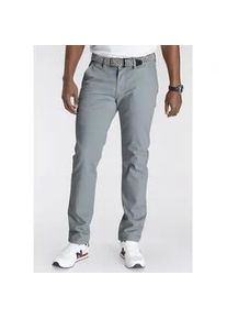 Chinohose DELMAO, Herren, Gr. 36, L&auml;nge 34, blau (graublau), Obermaterial: 98% Baumwolle, 2% Elasthan, unifarben, normal lang, Hosen Chinohose, mit Details