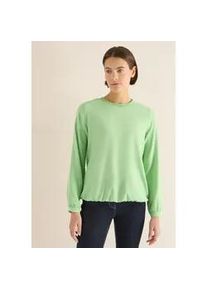 Langarmbluse Cecil, Damen, Gr. XL (44), bamboo gr&uuml;n, Stoff, 56% Viskose, 43% Polyester, 1% Elasthan, Strukturmuster, normal normal, Rundhals, B&uuml;ndchen, Blusen, mit Rundhalsausschnitt