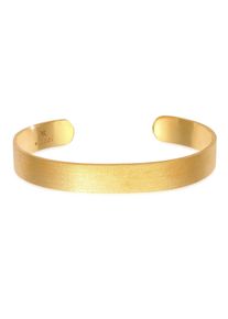 Kuzzoi Armb&auml;nder - Armband Herren Armreif Offen Matt Breit Basic 925 - Gr. 19 CM - in Gold - f&uuml;r Damen