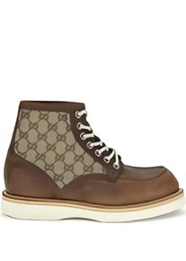 Gucci Stiefel - Lace-Up Ankle Boot - Gr. 7 - in Braun - f&uuml;r Damen