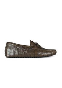 Tod's Tod's Loafer - Crocodile Effect Leather Loafers - Gr. 41 (EU) - in Grau - f&uuml;r Damen