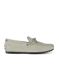 Tod's Tod's Loafer - Minimalistic Grey Suede Loafers With Tied Laces - Gr. 40 (EU) - in Wei&szlig; - f&uuml;r Damen