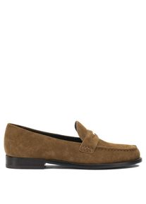 Tory Burch Classic Penny Loafers In Soft Bovine Suede - Gr. 8 - in Braun