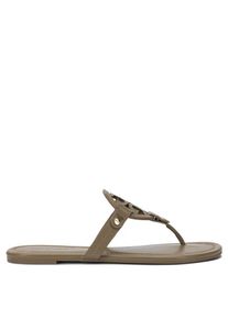 Tory Burch Sandalen - Cut-Out Pattern Sandals With Circular Emblem - Gr. 9_5 - in Braun - f&uuml;r Damen