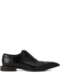 Lanvin Pointed Toe Brogue Flat Shoes In Calf Leather - Gr. 42,5 (EU) - in Schwarz