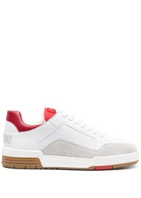 Moschino Low-Top Sneaker - Perforated Calf Leather And Suede Sneakers - Gr. 44 (EU) - in Wei&szlig; - f&uuml;r Damen
