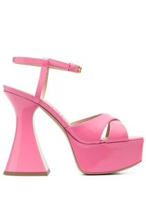 Moschino Sandalen - Calfskin Patent Leather Platform Sandals - Gr. 40 (EU) - in Rosa - f&uuml;r Damen