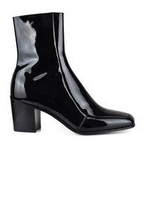 SAINT LAURENT Stiefel - Black Patent Leather Ankle Boots - Gr. 40,5 (EU) - in Schwarz - f&uuml;r Damen