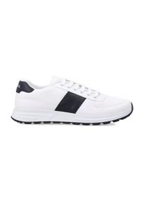 Prada Low-Top Sneaker - Technical Fabric Sneakers With Contrasting Leather - Gr. 8 - in Wei&szlig; - f&uuml;r Damen