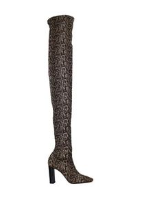 SAINT LAURENT Stiefel - Moon Thigh-High Boots - Gr. 37 (EU) - in Grau - f&uuml;r Damen