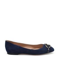 Valentino Navy Blue Suede Ballerina - Gr. 36 (EU) - in Schwarz