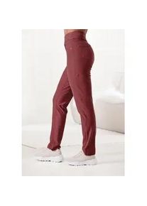 H.I.S. Schlupfhose H.I.S, Damen, Gr. 44/46, N-Gr, rot (rosenholz), Obermaterial: 70% Baumwolle, 25% Polyester, 5% Elasthan, unifarben, Basic, bequem lang, Hosen Schlupfhose, in Jeans Optik, Loungewear