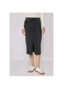 Jeansrock STREET ONE STUDIO, Damen, Gr. 36, authentic schwarz washed, Jeans, 63% Baumwolle, 25% Polyester, 10% Viskose, 2% Elasthan, unifarben, regular fit wadenlang, R&ouml;cke Jeansrock, High Waist