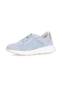Keilsneaker Gabor, Damen, Gr. 40, hellblau, Leder, Textil, Schuhe Keilsneaker, Freizeitschuh, Halbschuh, Schn&uuml;rschuh, Kontrastbesatz an der Ferse