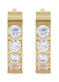 Adelia&acute;s Paar Creolen ADELIA&acute;S "Damen Ohrringe &iquest; Klappcreole aus Edelstahl mit Strass Steinchen", gold, Ohrringe, Damen, Edelstahl, Paar Creolen