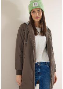 Langjacke Cecil, Damen, Gr. XL (44), mocha taupe, Obermaterial: 100% Polyester. Futter: 100% Polyester, unifarben, bequem ca. Mitte Oberschenkel, Strickb&uuml;ndchen, Jacken Langjacke, mit Rei&szlig;verschlusstasche am &Auml;rmel, mit Kapuze aus Sweatmaterial