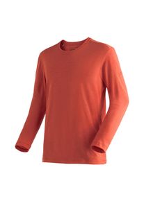 Langarmshirt Maier Sports "Long Sleeve Jersey M", Herren, Gr. S, ziegelrot, 50% Baumwolle, 50% Polyester, Rundhals, Shirts Langarmshirt
