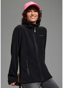 Fleecejacke OCEAN SPORTSWEAR, Damen, Gr. 40/42, schwarz, Fleece, Obermaterial: 100% Polyester, normal, Jacken Fleecejacke, aus weichem Fleece-Material, unifarben, mit Logostickerei