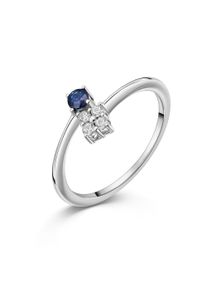 Fingerring Firetti "Schmuck Geschenk Gold 333 Damenring Ring Kreis" Gr. 60, wei&szlig;goldfarben, dunkelblau, kristallwei&szlig;, Fingerringe, Damen, 60, Wei&szlig;gold 333, 1mm, Fingerring, mit Saphir, Zirkonia (synth.)