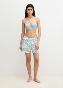 Marc O'Polo Schlafshorts MARC O'POLO "Mix N Match Cotton", Damen, Gr. XL (46), N-Gr, niagara mist print, Single Jersey, Obermaterial: 100% Baumwolle, bequem kurz, Hosen Schlafshorts, mit floralem Print, Gummizug