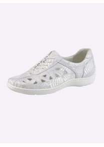 Waldl&auml;ufer Schn&uuml;rschuh WALDL&Auml;UFER, Damen, Gr. 8, hellgrau, silberfarben, Veloursleder, Schuhe Schn&uuml;rschuh