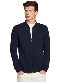 Sweatjacke Tom Tailor Denim, Herren, Gr. S, blau (navy), Sweatware, Obermaterial: 100% Baumwolle, unifarben, normal, B&uuml;ndchen, Sweatjacken Sweatjacke, in Blousonform, Topseller