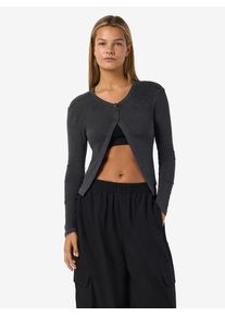 Strickjacke Noisy may "NMMAYA L/S O NECK WASHED CARDIGAN NOOS", Herren, Gr. XL, schwarz detail:washed, Strick, Obermaterial: 95% Baumwolle, 5% Elasthan, unifarben, washed, normal, Rundhals, Strickjacken Strickjacke, gewaschene Optik