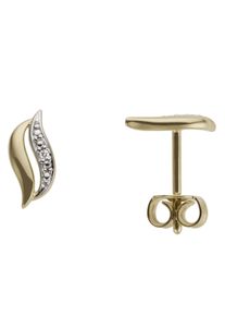 Paar Ohrstecker Firetti "Schmuck Geschenk Gold 333 Ohrschmuck bicolor", gold (gelbgoldfarben, wei&szlig;goldfarben), Ohrringe, Damen, 0,01 P2 = erkennbare Einschl&uuml;sse, Diamanten Gelbgold 333, Diamanten, Gelbgold 333, Paar Ohrstecker, mit Brillant - Pav&eacute;fassung